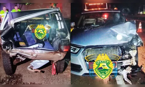 Batida entre Audi e Fiat Uno deixa motorista ferido na PR-444