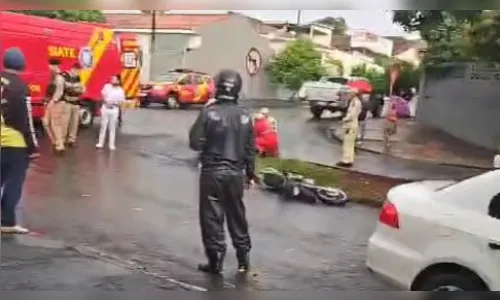 Motociclista fica ferido em acidente na Avenida Maranhão, em Ivaiporã