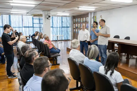 Secretário estadual da Inovação, Alex Canziani, durante evento na Prefeitura de Apucarana