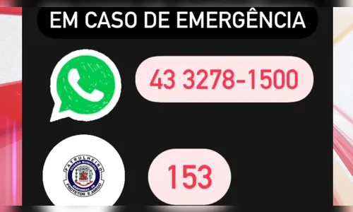 190 fora do ar: PM de Arapongas divulga telefones de emergência