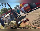 Motociclista fica ferido em acidente com Voyage em Ivaiporã