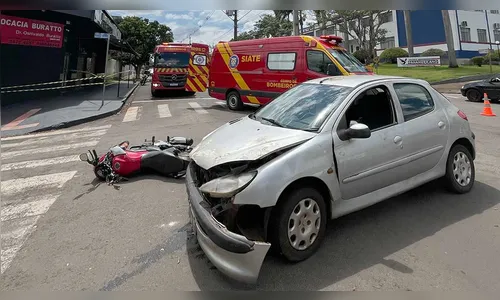 Motociclista fica ferido em acidente na Av. Minas Gerais, em Ivaiporã