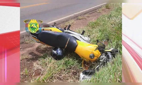 Adolescente é hospitalizada após queda de moto na PR-323 em Rolândia