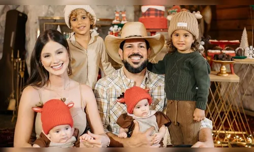 Biah é mãe de quatro filhos: Theo, de 4 anos, Fernanda, de 3, e dos gêmeos Zion e Angelina, de sete meses