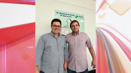 Chefe da 16ª RS, Lucas Leugi, e o secretário de Saúde de Apucarana, Guilherme de Paula