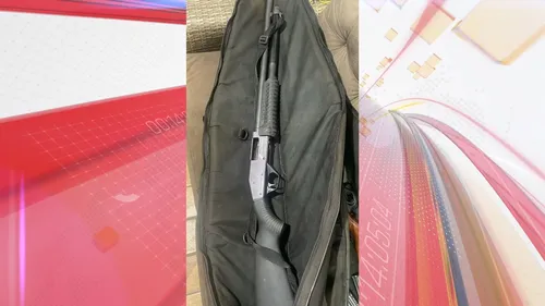 Foram apreendidas duas espingardas, uma de calibre 12 e outra de calibre 22