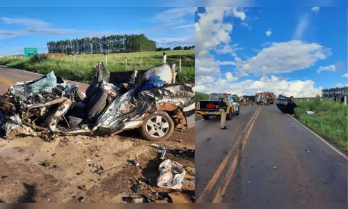 Homem morre em acidente na PR-182; veículo ficou destruído