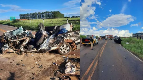Homem morre em acidente na PR-182; veículo ficou destruído