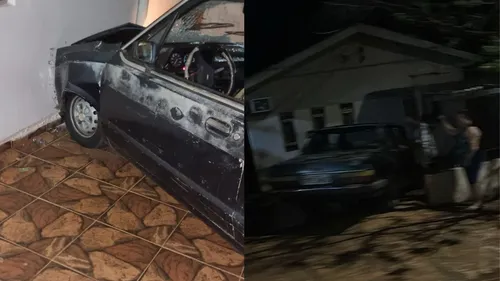 Motorista perde o controle e colide contra grade de casa em Apucarana
