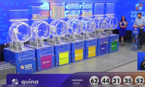 Veja o resultado da Quina concurso 6663 desta quinta (20)