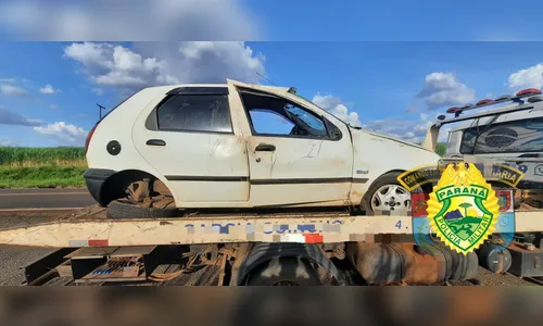 Motorista fica ferido após capotamento na rodovia PR-170