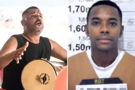 Rudney Gomes (à esq.), citado no processo que levou Robinho à prisão (à dir.)