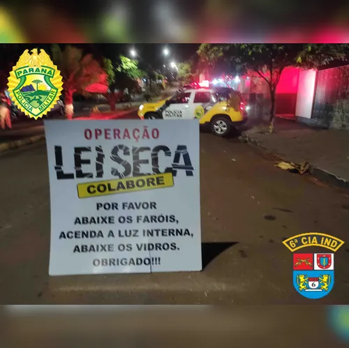 Polícia Militar realiza Operação Lei Seca na Praça França, em Ivaiporã
