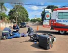 Jovem de 21 anos fica ferido após acidente no centro de Jandaia do Sul