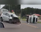 Acidente entre carro e caminhão deixa dois feridos em Arapongas