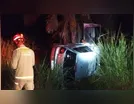 Veículo sai da pista e capota entre Jandaia do Sul e Cambira
