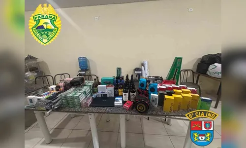 PM apreende R$ 40 mil em produtos contrabandeados em Lunardelli