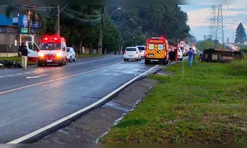 Motociclista morre em acidente com furgão da Shopee em Curitiba