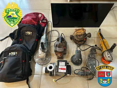Apreensões incluem TV, bomba d’água e ferramentas de obra