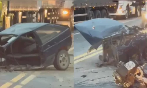 Motorista sobrevive após acidente partir carro ao meio no PR