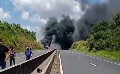 Incêndio foi registrado na BR-376