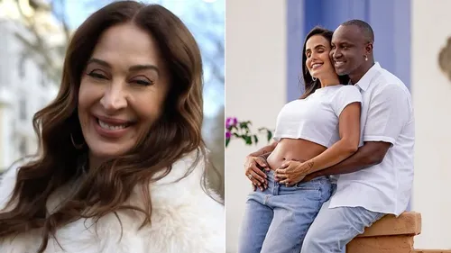 O casal anunciou a gravidez neste domingo (30)