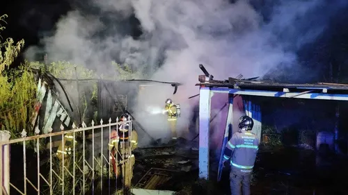 O incêndio foi em uma casa na Rua Mauá