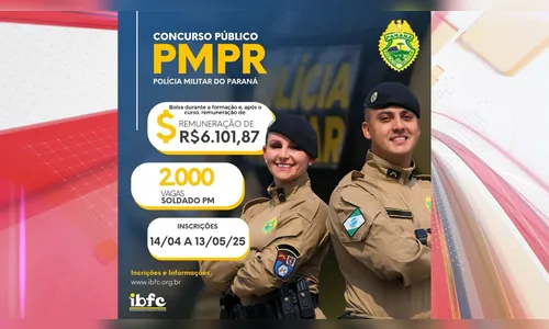 PMPR abre concurso com 2 mil vagas de Soldado com salário até R$ 6 mil