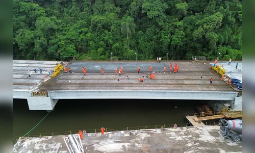 Obras da Ponte de Guaratuba entram na fase de concretagem