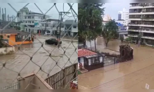 Temporal pega moradores de surpresa e deixa ruas debaixo d’água em SC