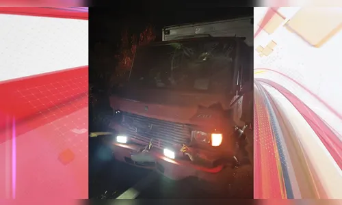 Caminhoneiro bate em árvore caída e engole cacos de vidro na PR-170