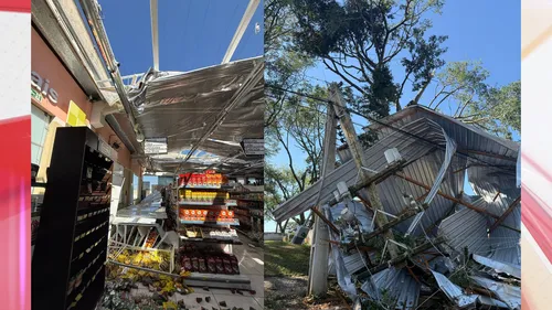 Temporal destruiu supermercado e estrutura de barracão em Balsa Nova