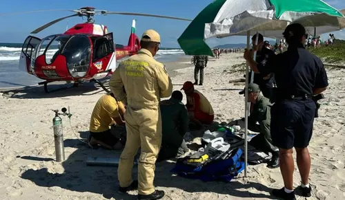 Vítima foi atendida na faixa da areia
