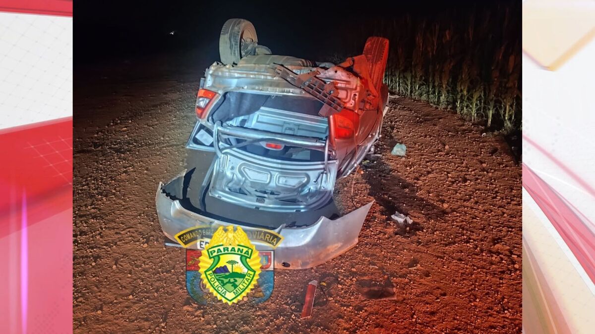 Jovem de 18 anos tem ferimentos graves após capotamento na PR-170
