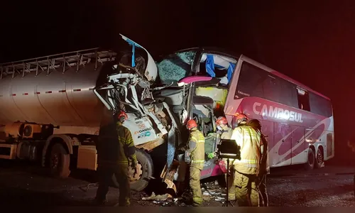 Grave acidente entre ônibus e caminhão deixa 3 mortos na BR-272 no PR