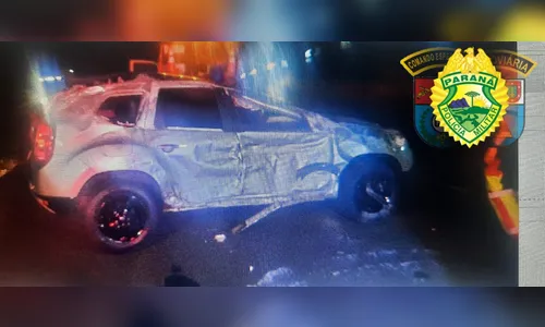 Colisão seguida de capotamento deixa feridos na PR-444 em Mandaguari