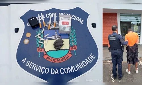 GCM prende rapaz com cocaína nas proximidades de escola em Apucarana