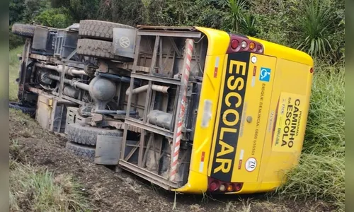 Embriagado, homem furta e tomba ônibus escolar no Paraná; veja