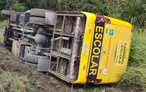 Embriagado, homem furta e tomba ônibus escolar no Paraná; veja