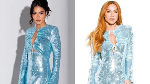 Famosas vão com vestidos iguais na festa da Globo e viram meme
