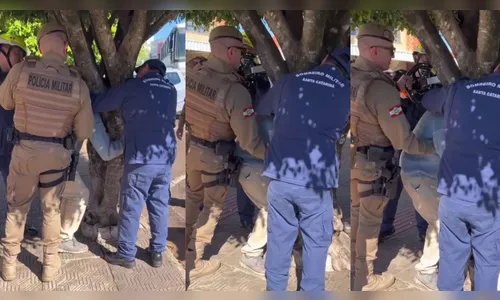 Homem bêbado prende cabeça em árvore e dá trabalho para os bombeiros; veja