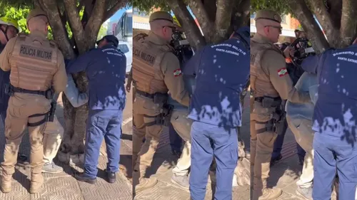 Homem ficou preso em árvore