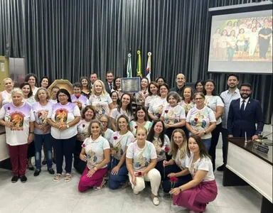 Mães Intercessoras quando foram homenageadas na Câmara