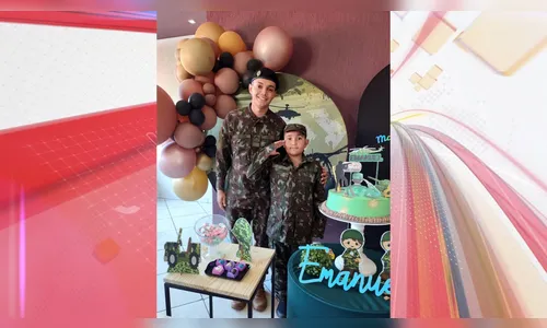 Menino de 8 anos fã do Exército realiza sonho em festa de aniversário