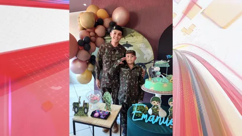 Menino de 8 anos fã do Exército realiza sonho em festa de aniversário