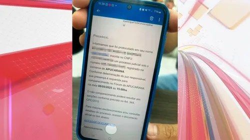 O falso comunicado, inclusive, determina dia e horário em que a pessoa deverá comparecer ao fórum