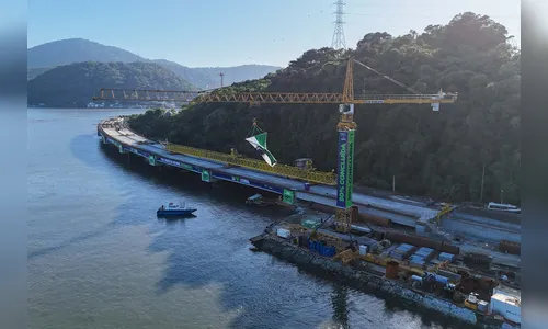 Ponte de Guaratuba alcança 50% das obras concluídas; veja fotos