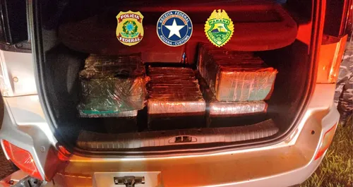 Quase 120 quilos de maconha são apreendidos em carro furtado no PR