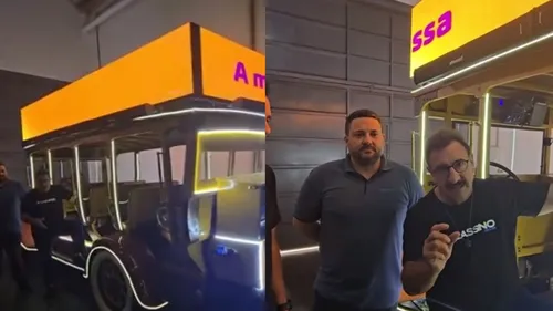 "Queria compartilhar esse presente que eu mesmo me dei: um ônibus Ford 29", escreveu o apresentador