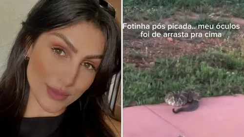 Sany Galdino conseguiu registrar a cobra que a atacou no condomínio